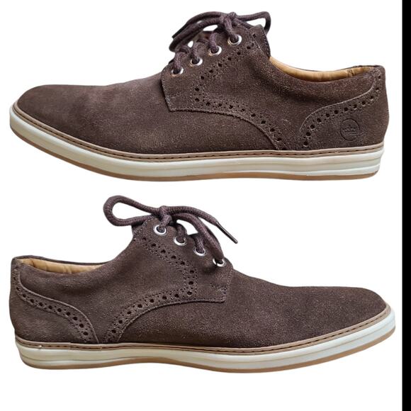 Peter Millar Brown Suede Plain Toe Derby Oxford Lace Up Shoes 8 1/2 M - Picture 1 of 6